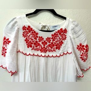 NWT Old Navy White Maxi Dress w/ Red Sz M